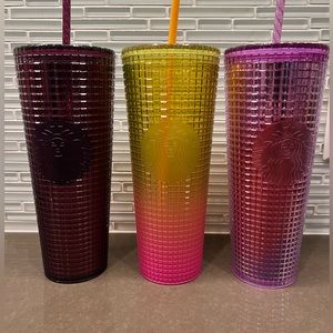 Bundle of 3 grid venti Starbucks tumblers